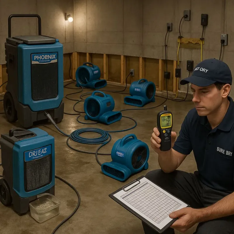 Structural Drying and Dehumidification process in West Lafayette, OH